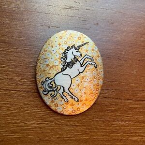 Vintage Reed And Barton Damascene Mythical Fantasy Unicorn Brooch Or Pendant